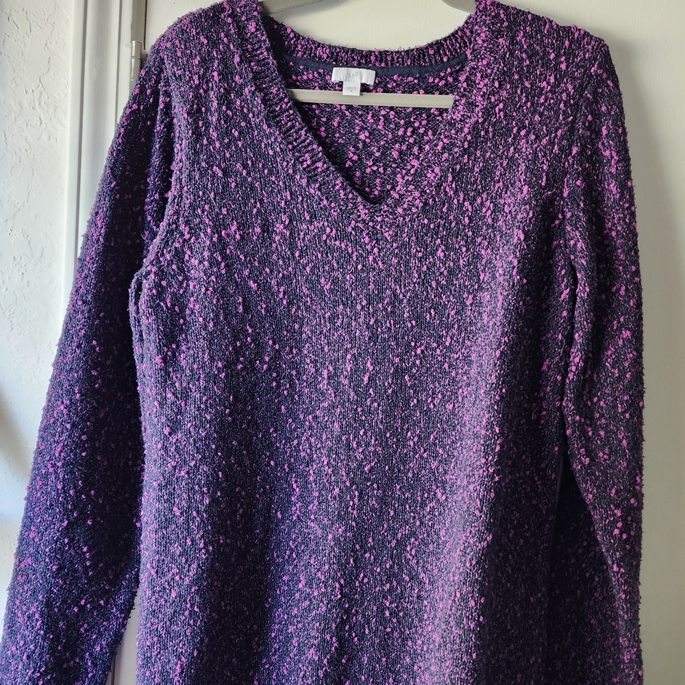 J.Jill Marled V-Neck  Speckled Sweater Size Medium NWOT